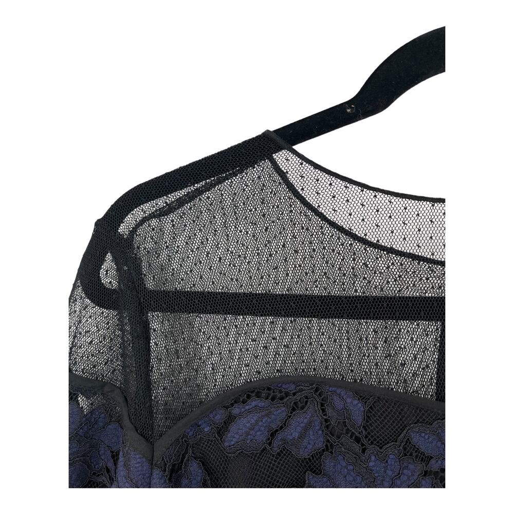 Shani dress Illusion neckline A-line blue black size 14 - Picture 4 of 9